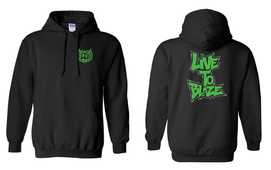 HOODIE LIVE TO BLAZE 2ND EDITION GREEN & BLACK