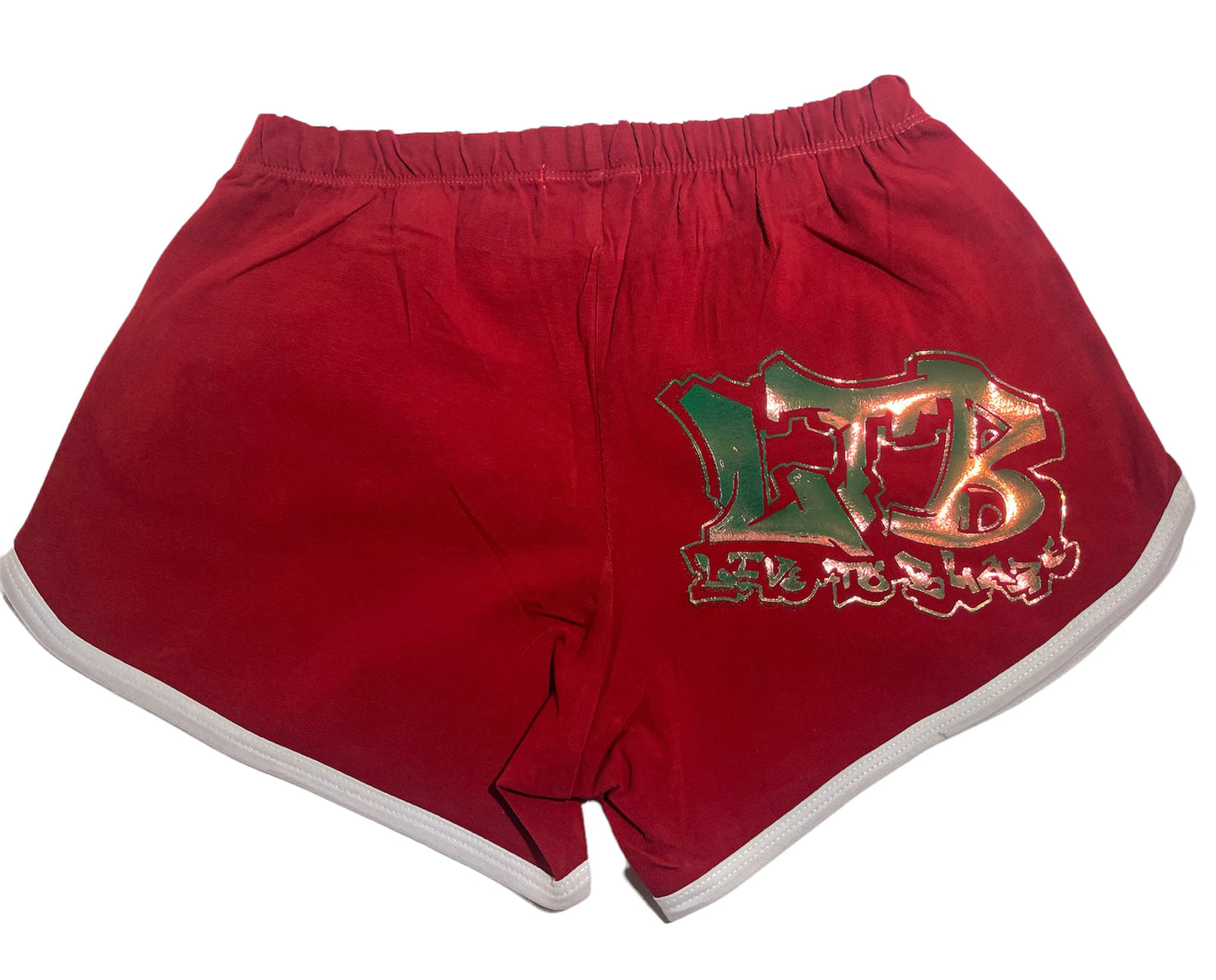 WOMAN BOOTY SHORTS OG LTB  RED & INCANDESCENT