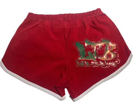 WOMAN BOOTY SHORTS OG LTB  RED & INCANDESCENT